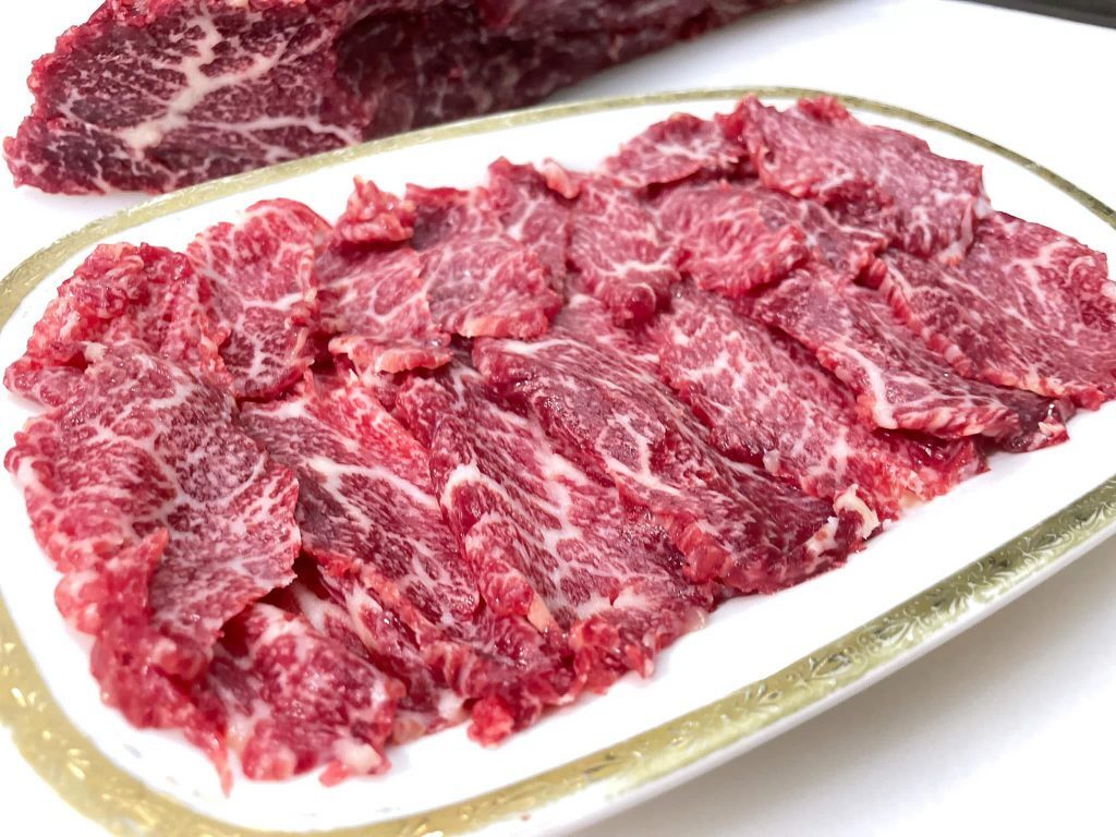 圖1是日本的和牛燒肉片。
圖2是台灣的南台灣溫體牛火鍋片。
圖3是中國的牛五花火鍋片。